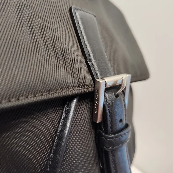 🖤Vintage Y2K Coach D3J-7441 Nylon & Leather Trim Adjustable Backpack 🖤 - Picture 8 of 16
